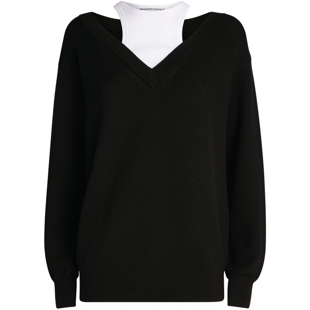 T by ALEXANDER WANG
Bilayer Off-The-Shoulder Sweater
size S